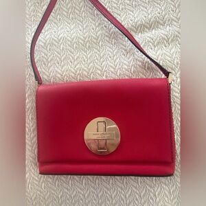 kate spade Red Saffiano Crossbody with Gold-Tone Turn Lock